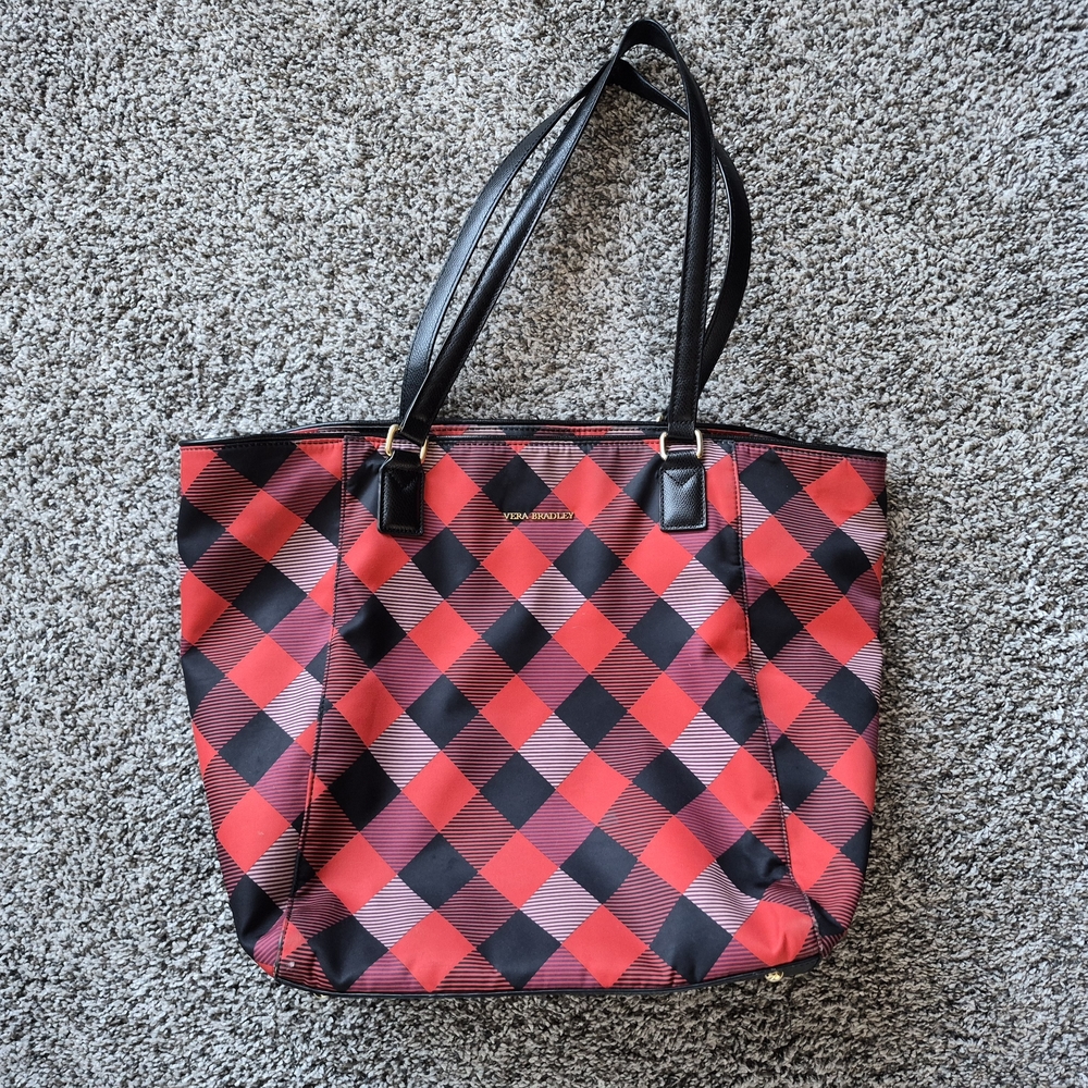 Vera Bradley Large Zip ELLA Tote BUFFALO PLAID